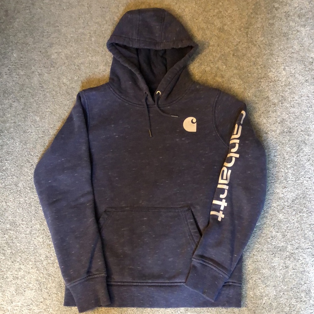 WOMEN'S RELAXED FIT MIDWEIGHT LOGO SLEEVE GRAPHIC SWEATSHIRT